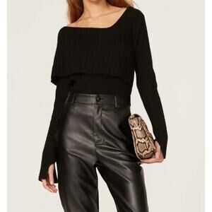 Central Park West Bailey Off The Shoulder Sweater L